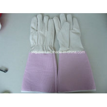 Weißer Handschuh-Rosa Handschuh-Sicherheits-Handschuh-Garten-Handschuh